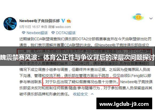 魏震禁赛风波：体育公正性与争议背后的深层次问题探讨